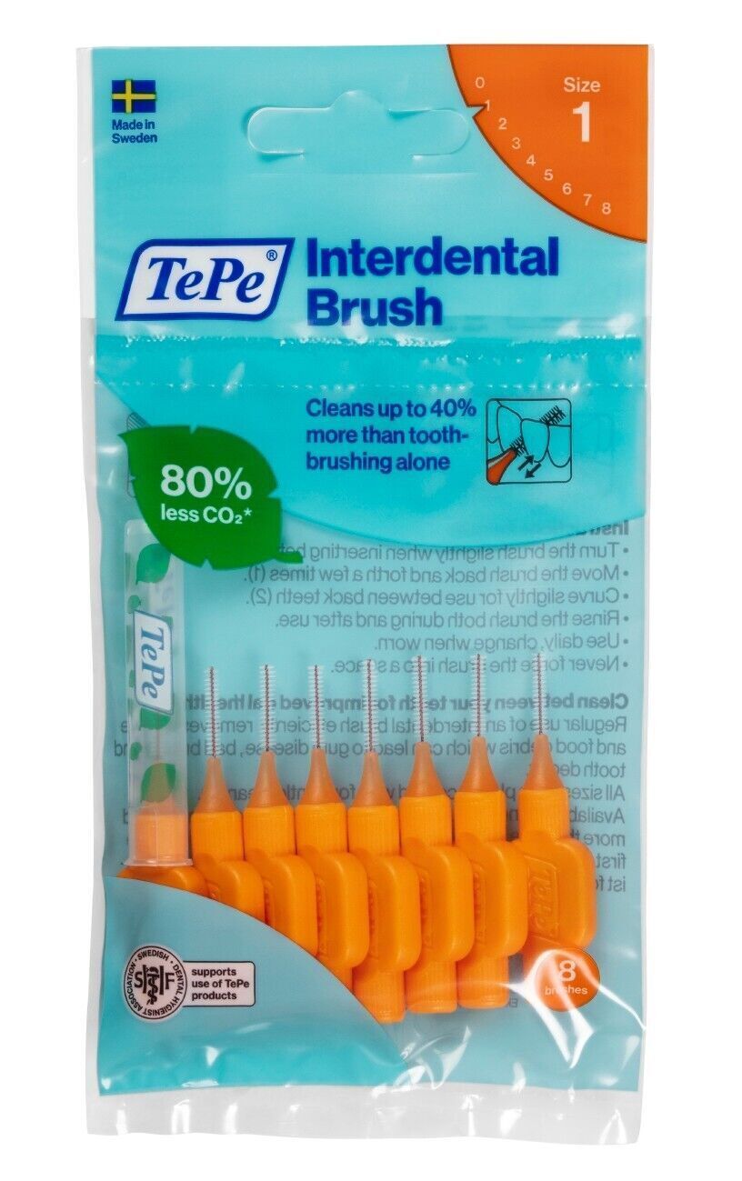 Tepe Interdental Brush Orange 0.45mm (8 Pieces/Packet) X 3 Pack