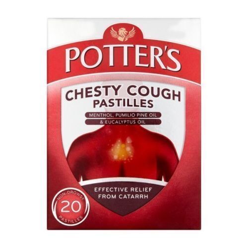 Potter's Catarrh Pastilles Chesty Cough Potters Non-Drowsy - 20 Pastilles