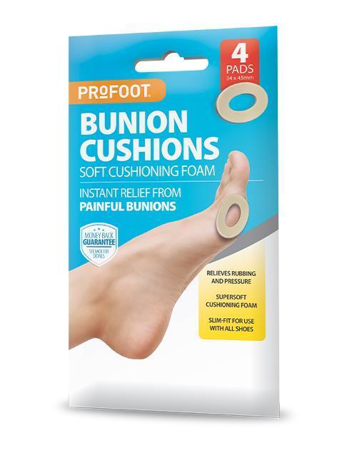 Profoot Bunion Cushions Soft Cushioning Foam Instant Relief 34 x 45mm - 4 Pads