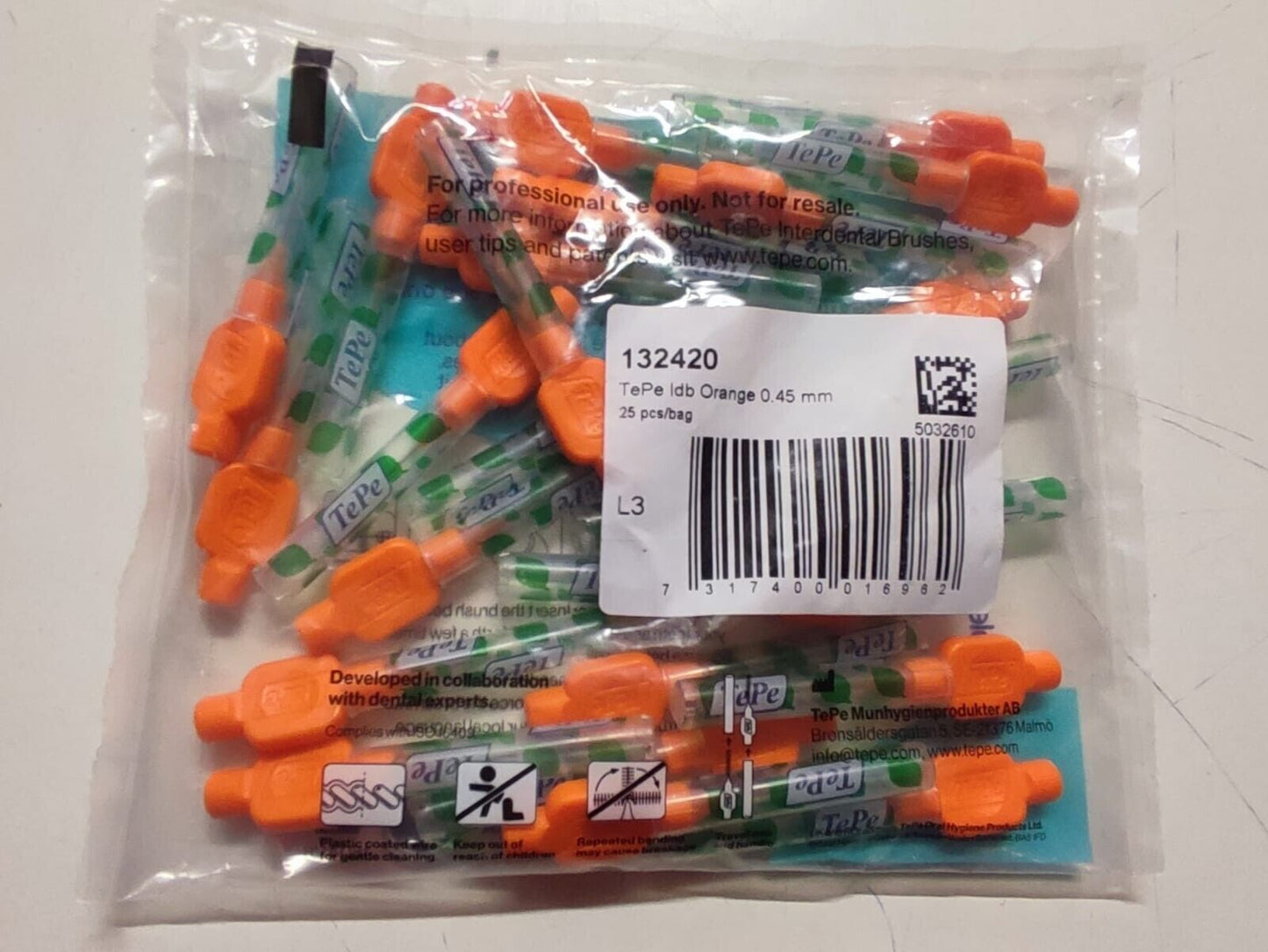 TEPE Original Interdental brush Orange Colours | Pack of 25 Brushes