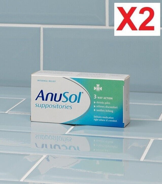 Anusol Suppositories TreatmentHaemorrhoids ShrinksPiles 3 Way Action-24 Pack X 2