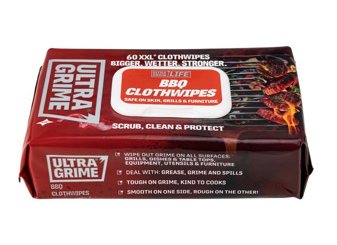 Ultra Grime Life BBQ XXL Cloths - Grease & Grime Cleaning Wet Cloths X 4