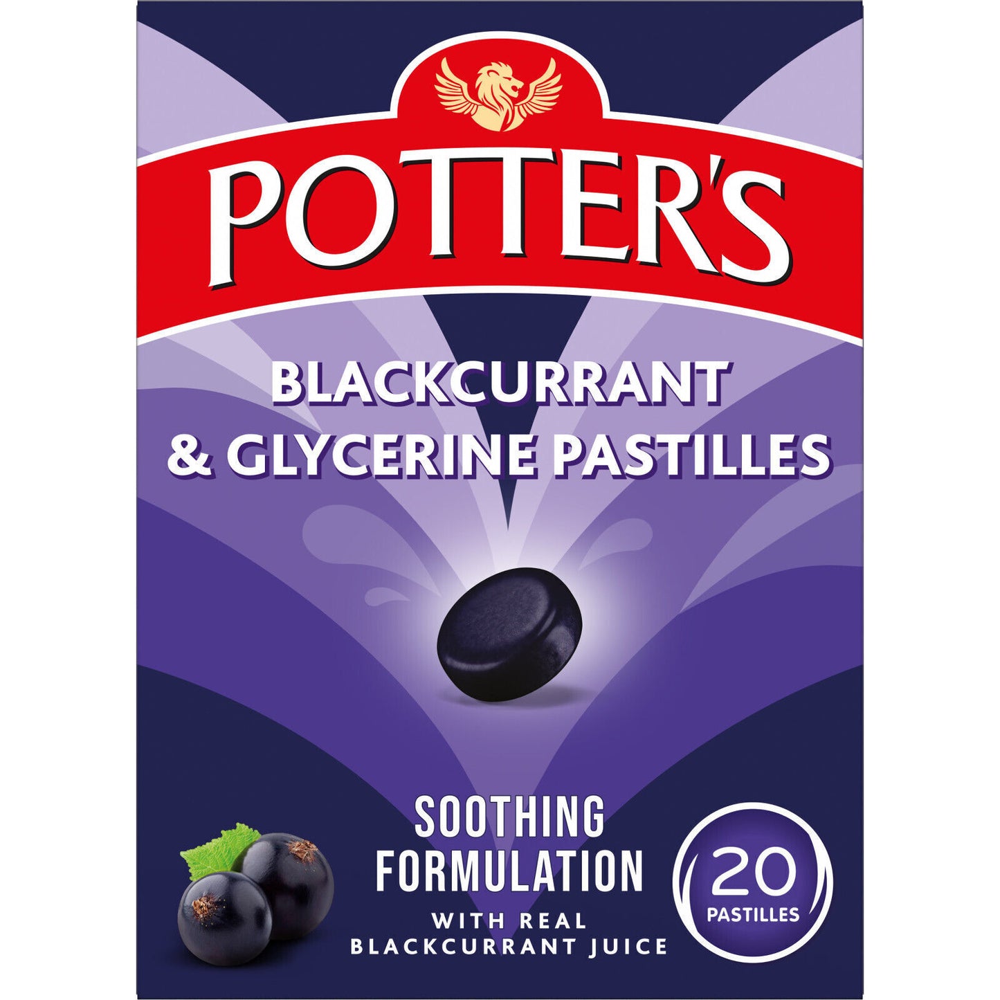 Potters Potter's Blackcurrant & Glycerine Soothing Formulation - 20 Pastilles