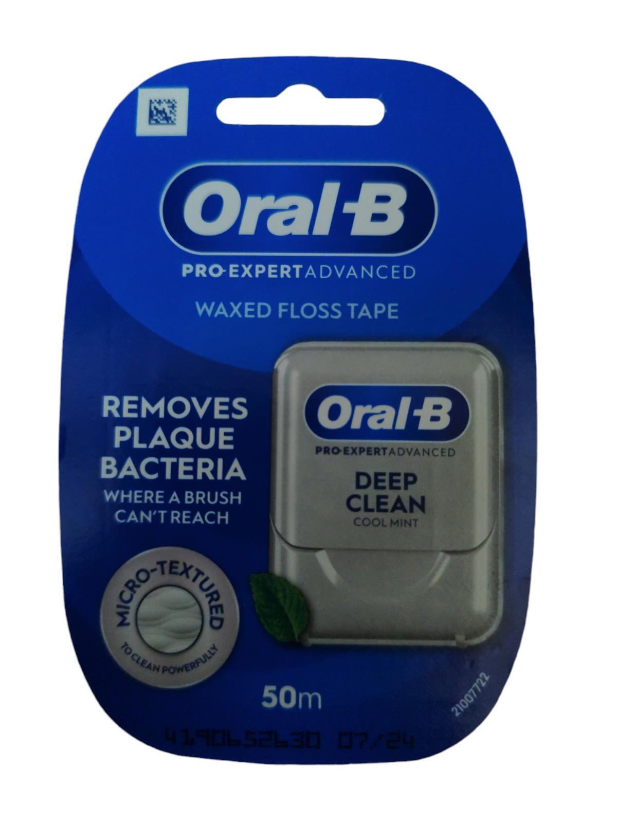 Oral-B Pro-Expert Advanced Deep Clean Cool Mint Waxed Floss Tape - 50m