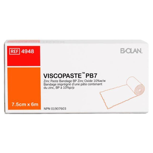 Viscopaste PB7 Zinc Paste Bandage 7.5CM X 6M Ref 4948 - Pack Of 6