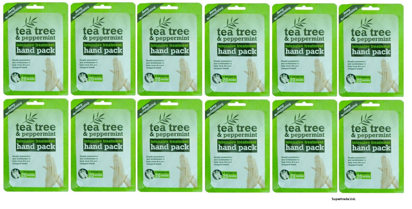 Tea Tree & Peppermint Deep Moisturising Hand Pack To Repair Dry Chopped Hand X12