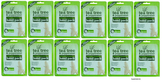 Tea Tree & Peppermint Deep Moisturising Hand Pack To Repair Dry Chopped Hand X12