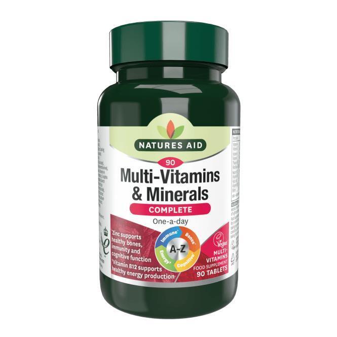 Natures Aid Complete Multi-Vitamins and Minerals, 90 Tablets (One-a-Day)
