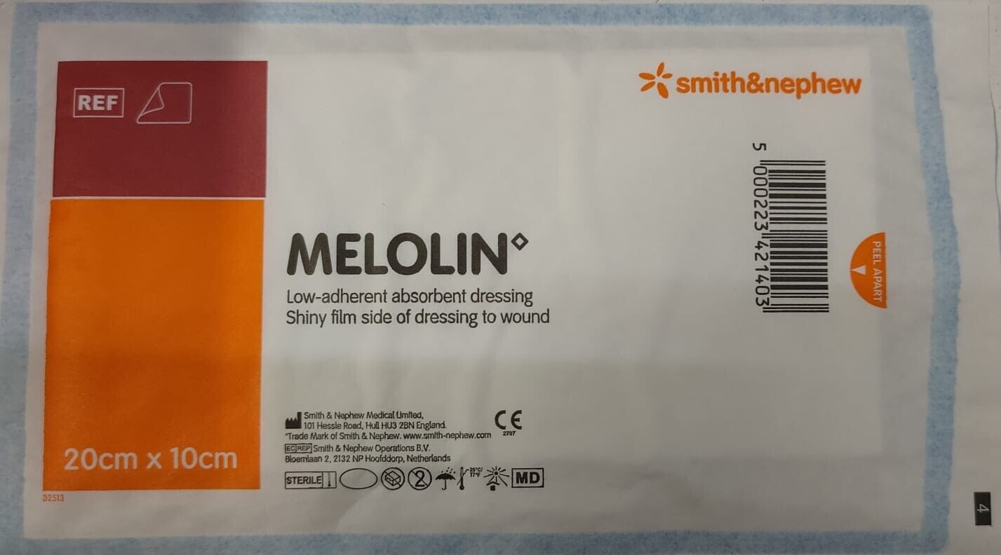 Melolin Pad Dressing 20x10cm Pack of 1 Low-Adherent Sterile
