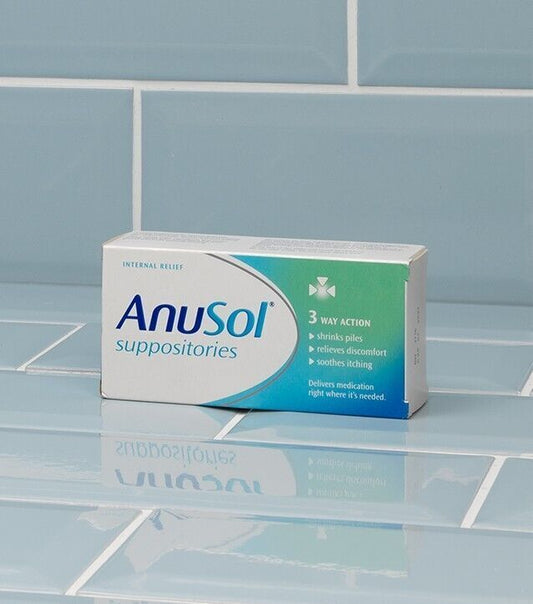 Anusol Suppositories Treatment Haemorrhoids Shrinks Piles 3 Way Action - 24 Pack