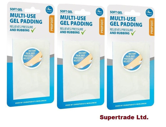 Profoot Soft Gel Multi Use Gel Padding Relieves Pressure Rubbing Friction  X 3
