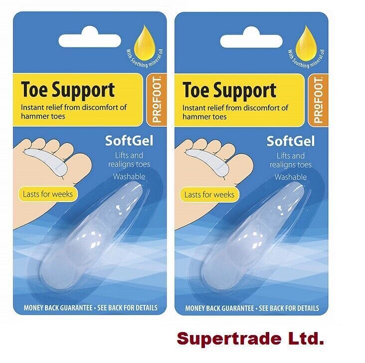 Profoot Soft Gel Toe Support Hammer Toes Clawed Relief & Reduce Corn Pain X 2