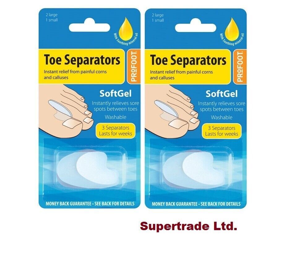 Profoot SoftGel Toe Separators  Toes Corn/Calluses Relief With Mineral Oil X 2