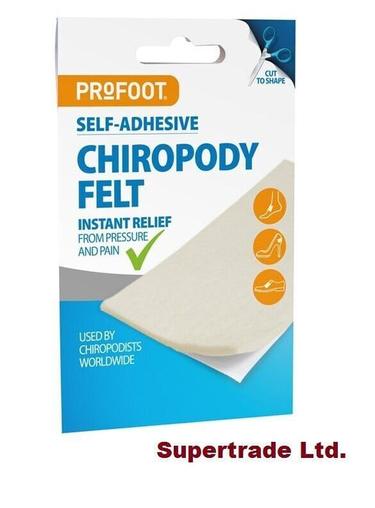 Profoot Chiropody Felt,Instant Pressure & Pain Relief,Self Adhesive Soft Padding