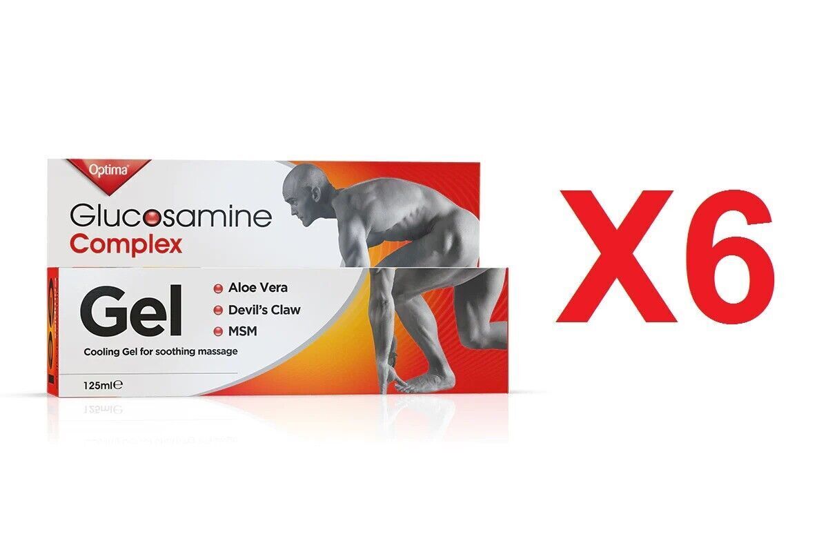 Optima Glucosamine Joint Complex Gel Muscle Aloe Vera Devils Claw & MSM 125ml X6