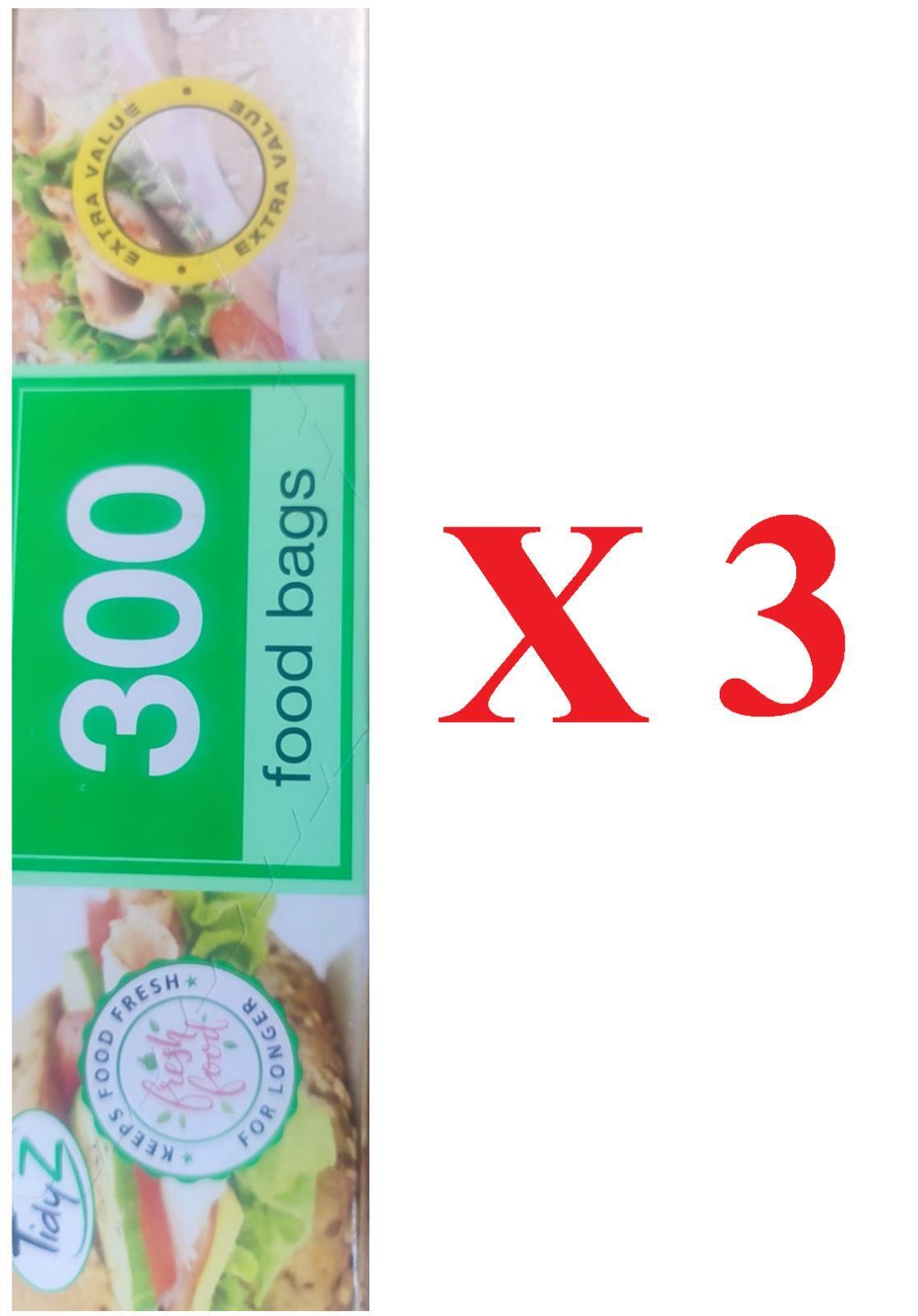 Tidyz Food & Freezer Bags Standard Extra Value Roll Of 300 X 3
