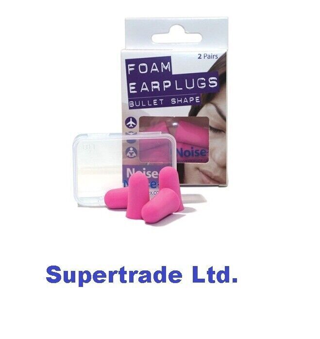 Noise-X Foam Bullet Shape Ear Plugs for Noise Reducer Travel Study Sleep 2 Pairs