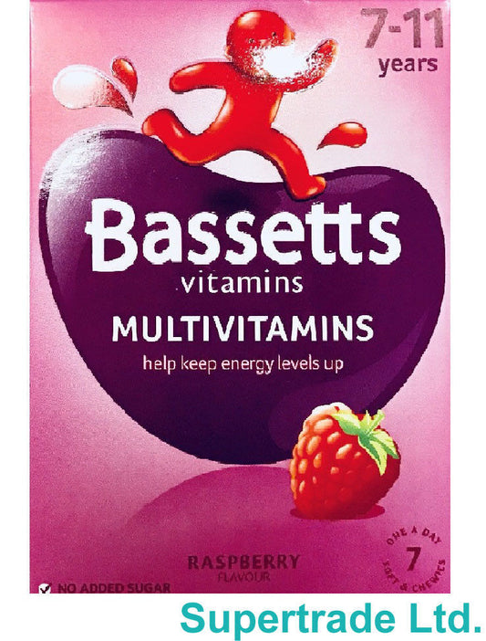 Bassetts Vitamins Multivitamins Raspberry Flavour 7-11 Years - 30 Chewis X 5