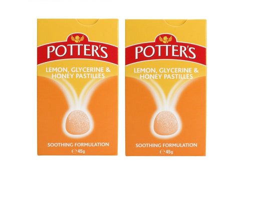Potter's Potters Lemon Glycerine Honey Pastilles Soothing Formulation - 45g X 2