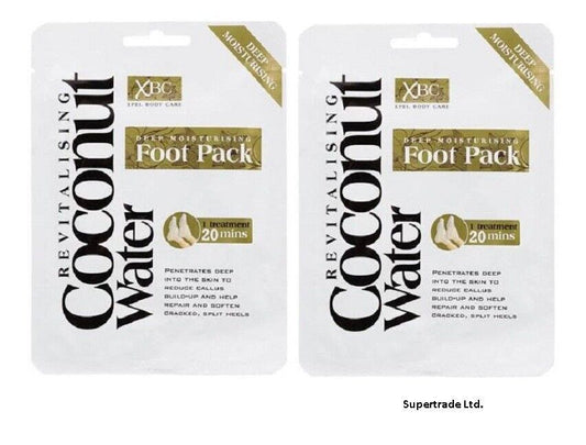 Revitalising Coconut Water Deep Moisturising Foot Pack Soften Cracked Heel X 2