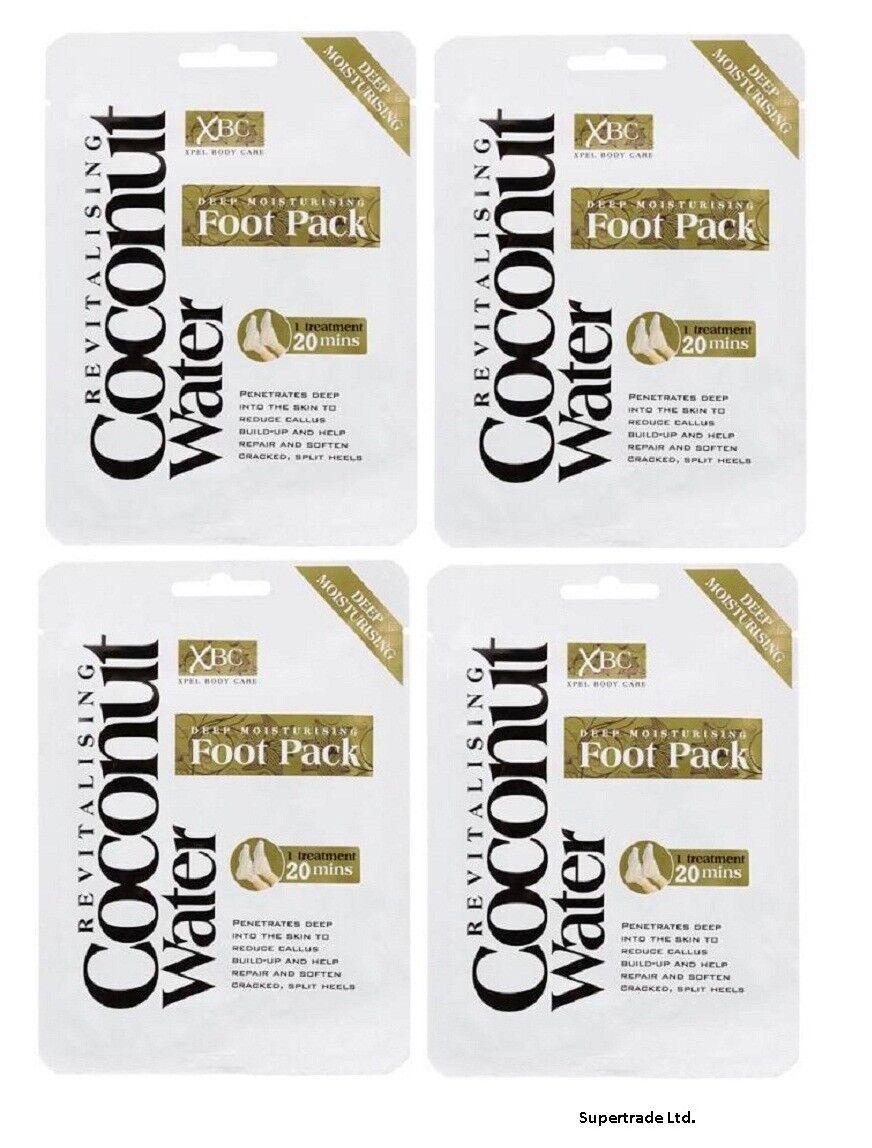 Revitalising Coconut Water Deep Moisturising Foot Pack To Soften Cracked Heel X4