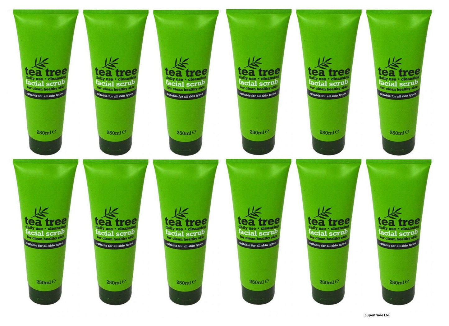Tea Tree Facial Face Scrub For Clean Healthy Skin Daily Use Scrub - 250ml X 12