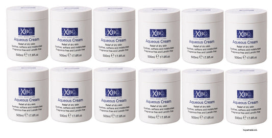 XBC Aqueous Cream Fragrance & Lanolin Free Relief Dry Skin Moisturiser 500ml X12
