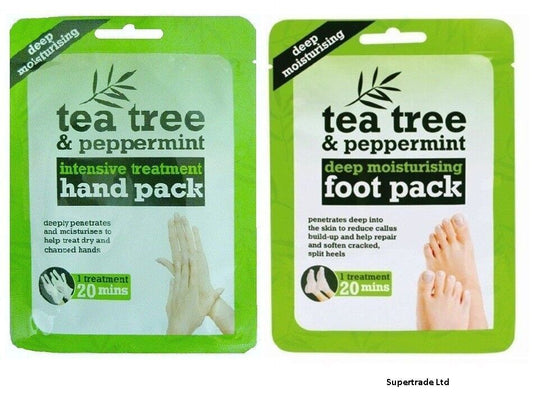 Tea Tree & Peppermint Deep Moisturising Foot Pack & Hand Pack Combo