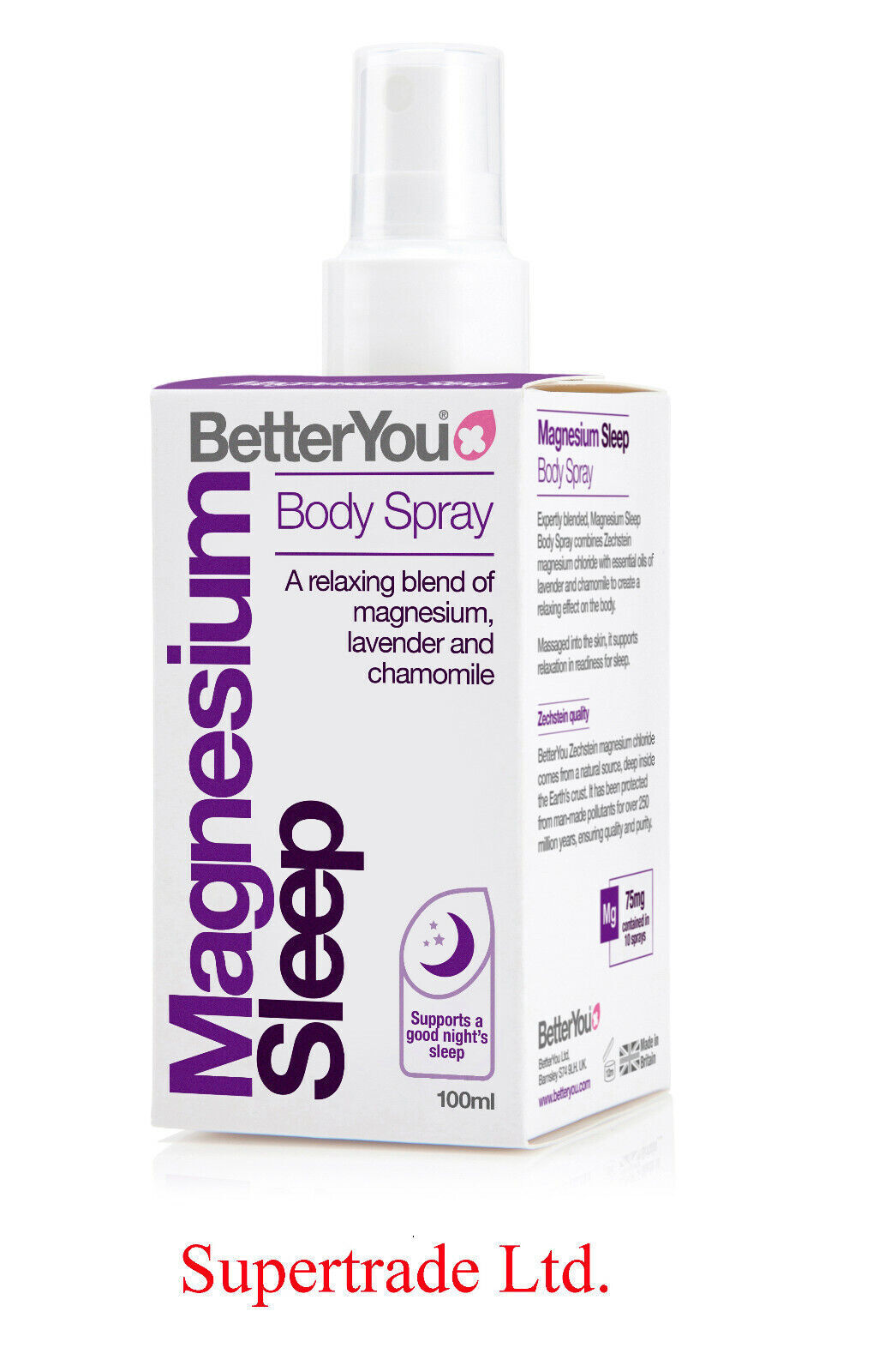 BetterYou Magnesium Sleep Body Spray Relax Of Magnesium Lavender Chamomile 100ml