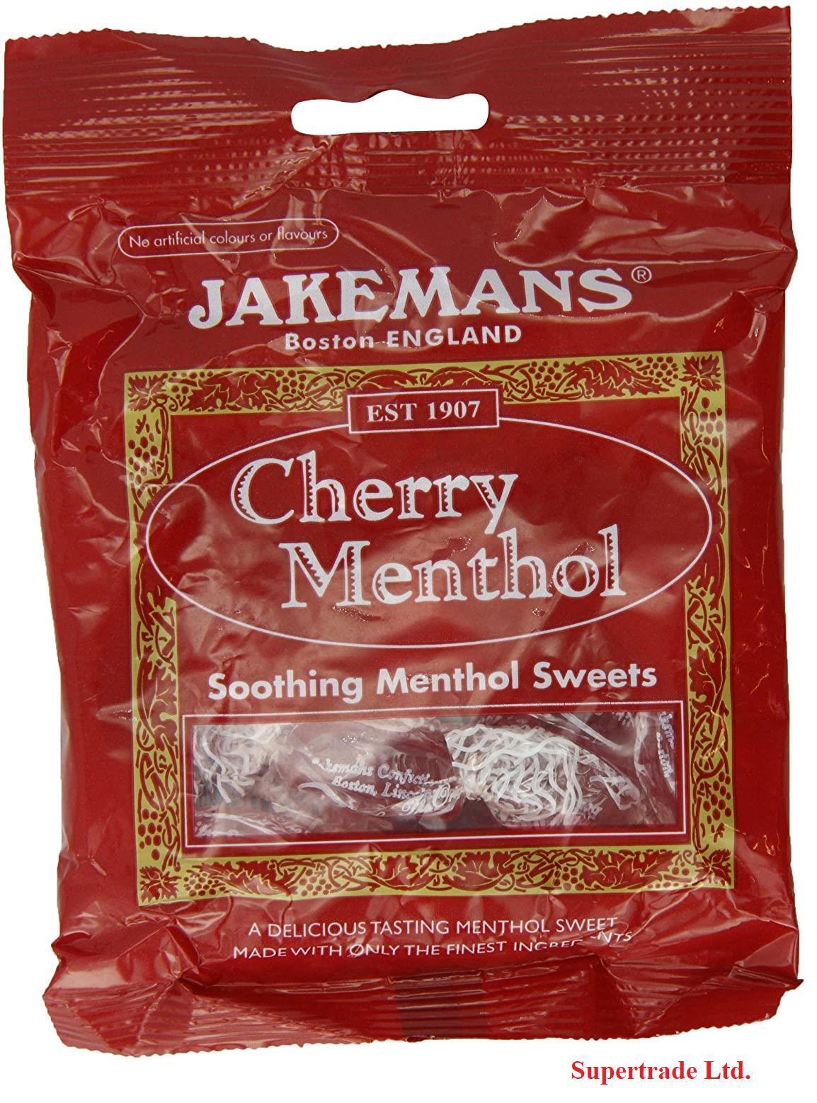 Jakemans Cherry Soothing Menthol Sweets Bags Lozenges - 73g X 3
