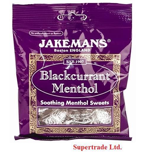 Jakemans Blackcurrant Soothing Menthol Sweets Bags Lozenges - 73g X 3