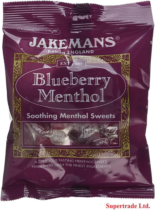 Jakemans Blueberry Soothing Menthol Sweets Bags Lozenges - 73g X 3