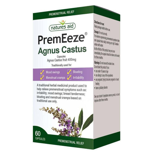 Natures Aid PremEeze Agnus Castus,Relief Premenstrual Symptoms (PMS)Vegan 60pack
