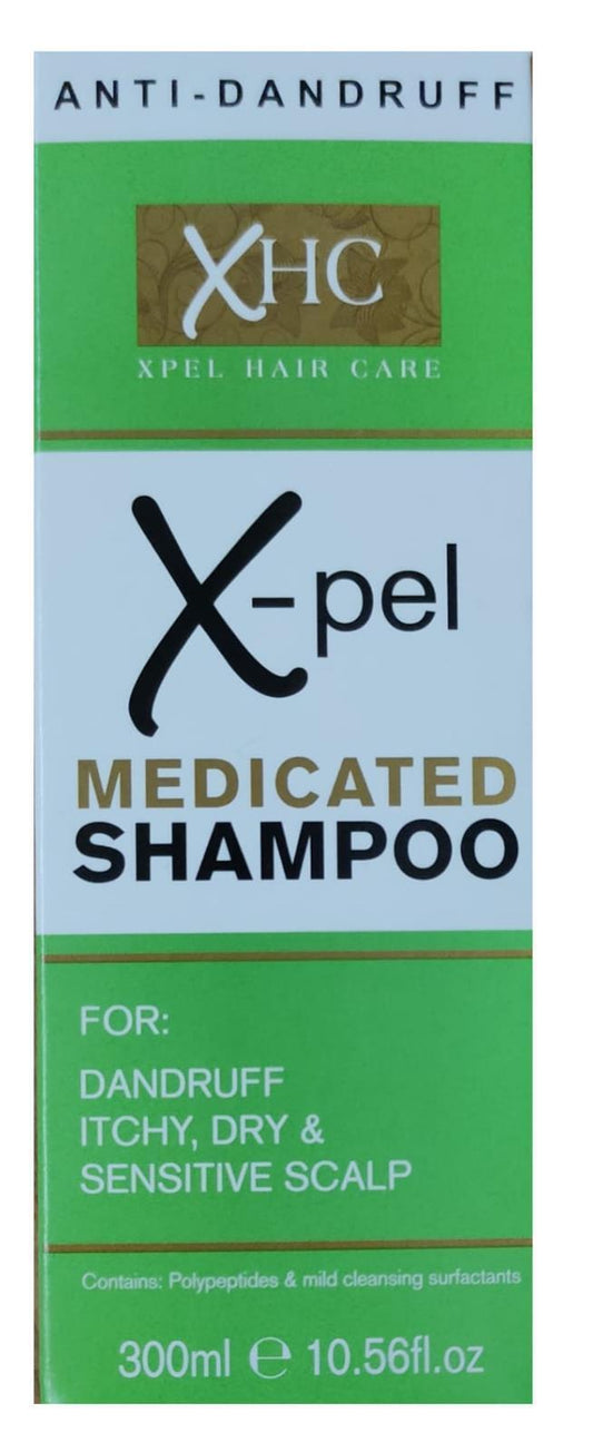 Medicated Shampoo X-pel XHC Treats Dandruff Dry Itchy Scalp - 300ml