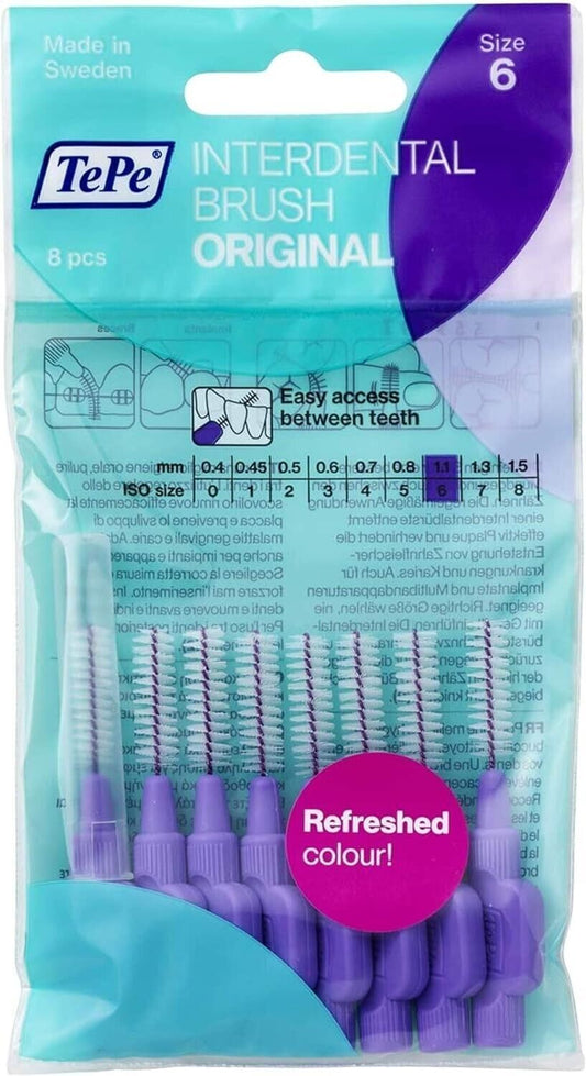 Tepe Interdental Brush, Purple 1.1mm (8 Pieces/Packet) X 3