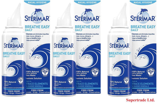 Sterimar Breathe Easy Daily Nasal Hygiene Isotonic Solution Spray - 100ml X 3