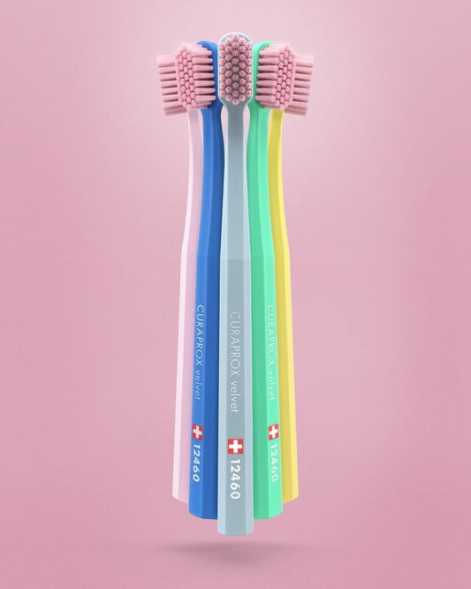 CURAPROX Adult 12460 Velvet Extra Soft Manual Toothbrush Random Colors X 2 Packs