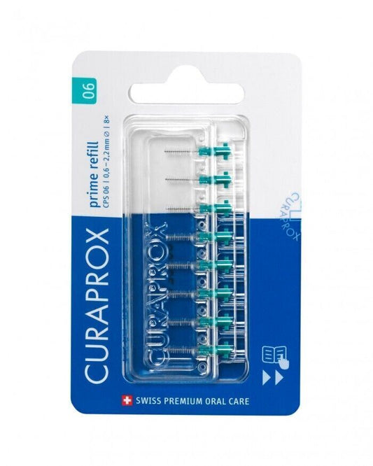 CuraProx CPS06 Prime 0.6mm Interdental Brushes Turquoise - Pack Of 8 X1