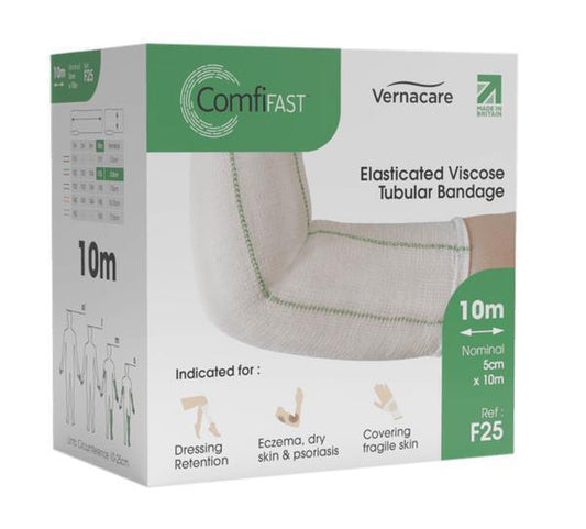 Comfifast Green Elasticated Viscose Tubular Bandage 5cm x 10m - F25 - 1 Pack