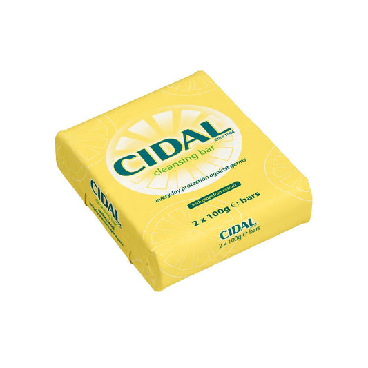 Cidal Antibacterial Soap Cleansing Bar Grapefruit Extract Twin Pack 4 X 100g