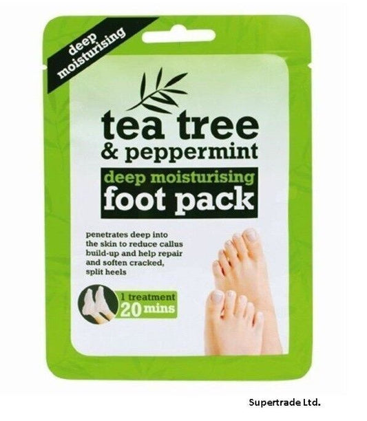 Tea Tree Peppermint Deep Moisturising Foot Pack Treat Cracked Heel Callus Foot