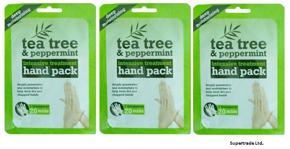 Tea Tree & Peppermint Deep Moisturising Hand Pack To Repair Dry Chopped Hand X 3