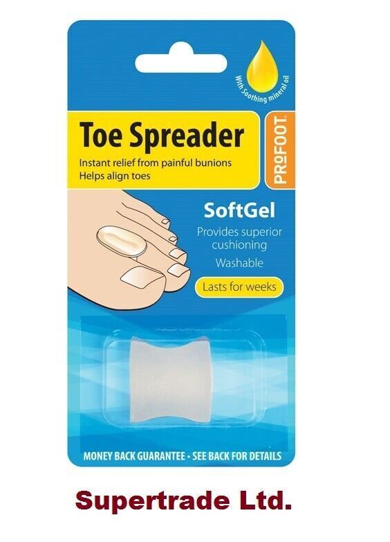 Profoot Soft Gel Toe Spreader Align Toes & Bunion Pain Soften Prevent Corns