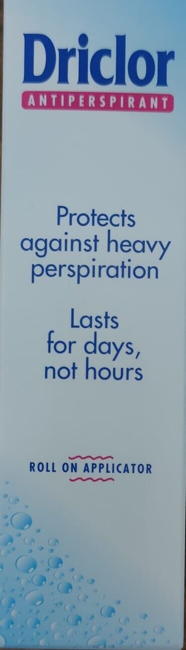 Driclor Antiperspirant Roll On Stops Sweating - 75ml Pack of 3