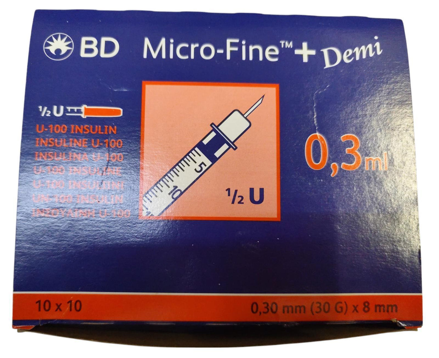 BD Micro-Fine Demi 0.3ml Syringe 0.3mm (30G) x 8mm - Choose Unit Quantity