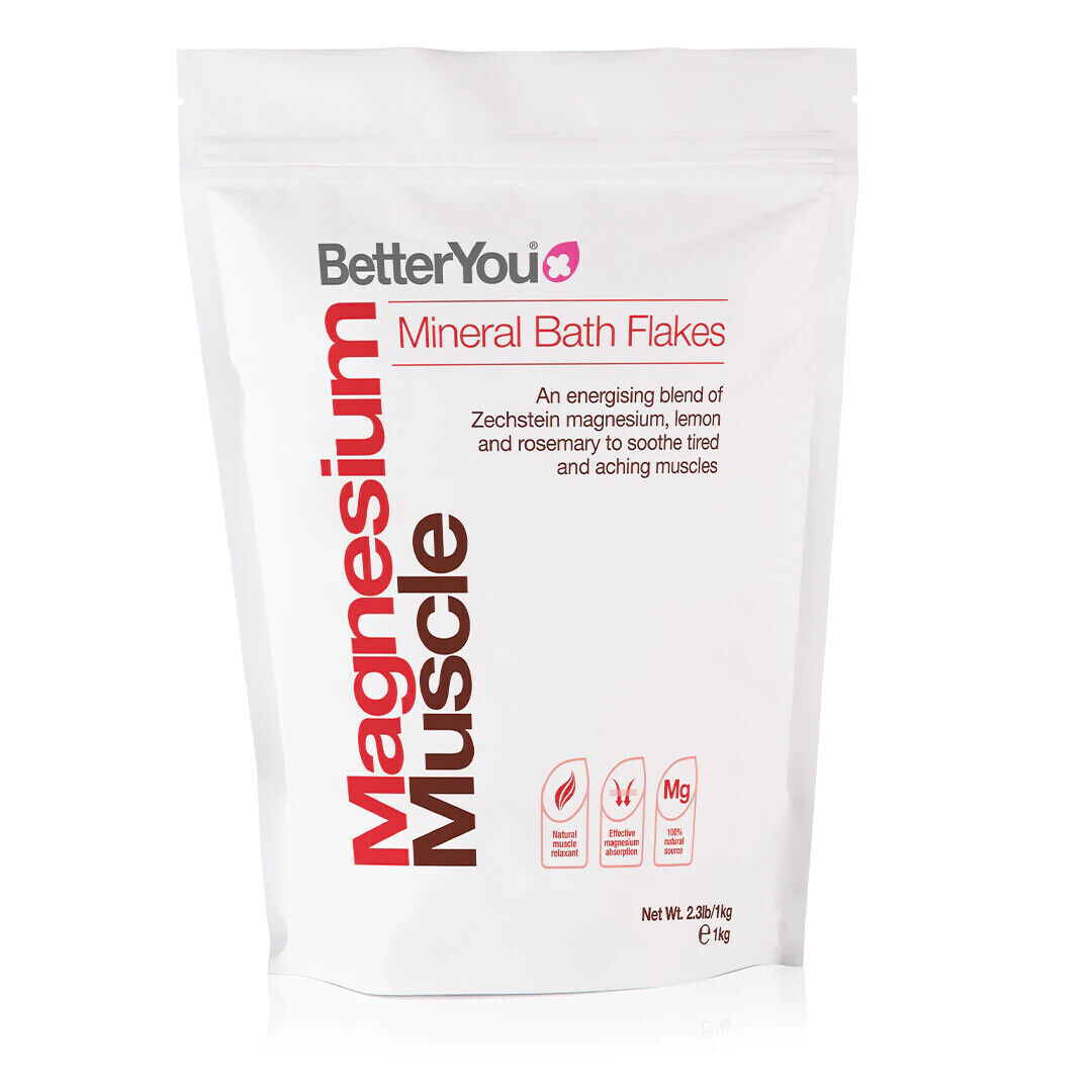 Better You Magnesium Muscle Mineral Bath Flakes With EnergisingEssential Oil 1kg