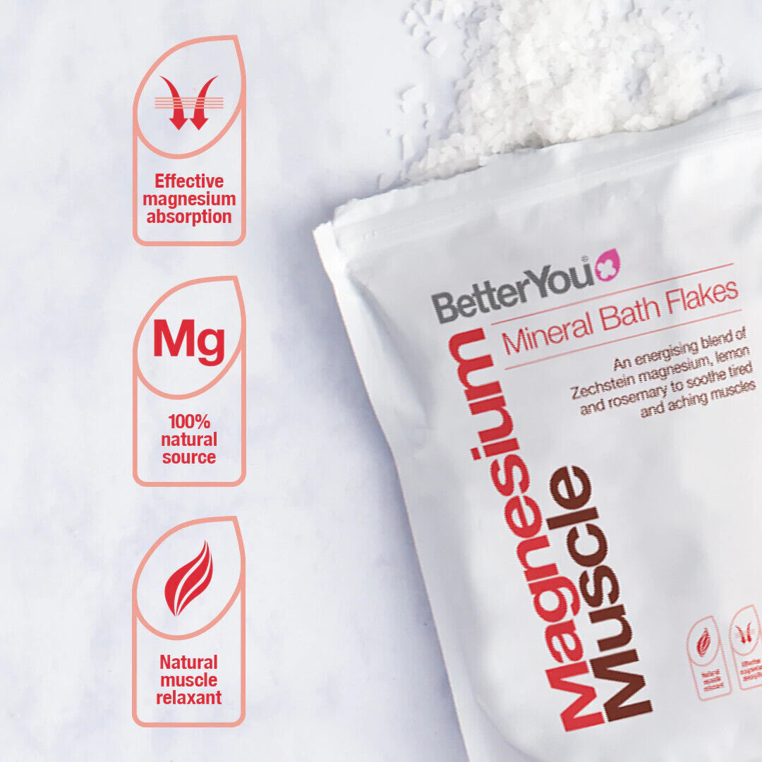 Better You Magnesium Muscle Mineral Bath Flakes With EnergisingEssential Oil 1kg