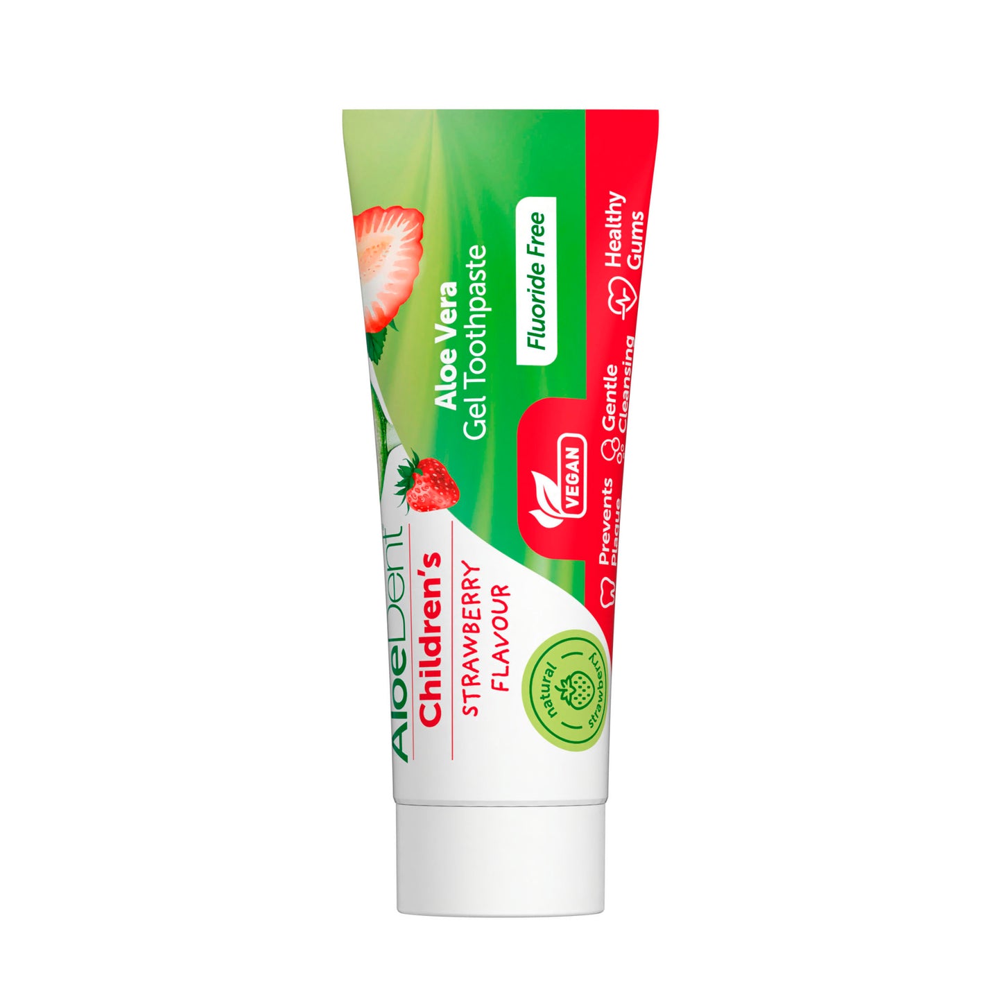 Aloe dent Aloe Vera Fluoride Free Childrens Child Strawberry Toothpaste 50ml X 2