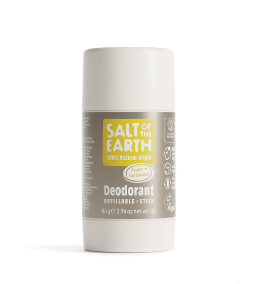 Salt Of The Earth Amber & Sandalwood Natural Deodorant Refillable Stick - 84g