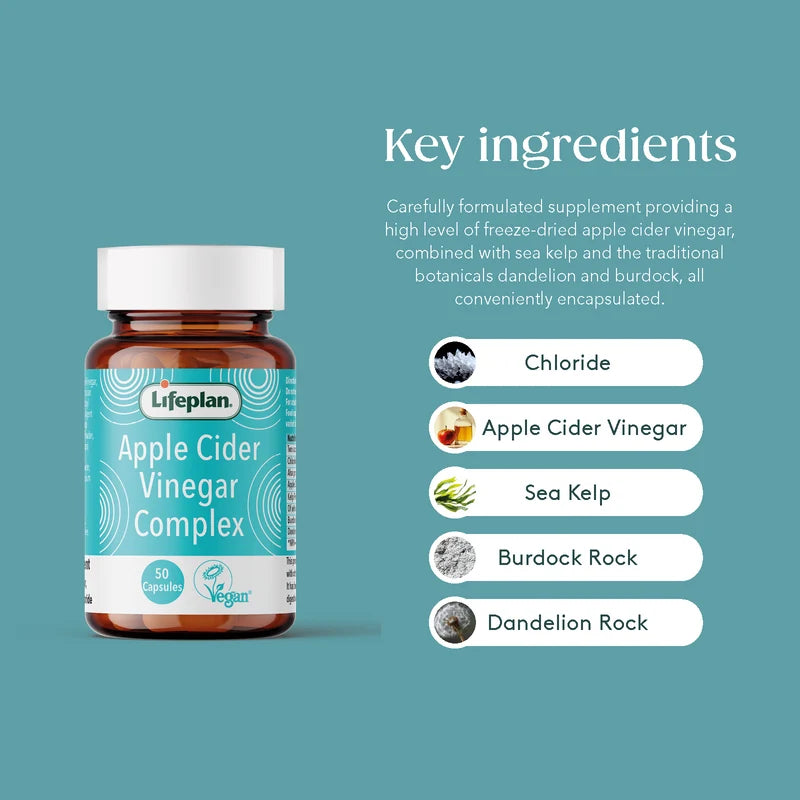 Lifeplan Apple Cider Vinegar Complex Capsules Vegan - 50 Capsules